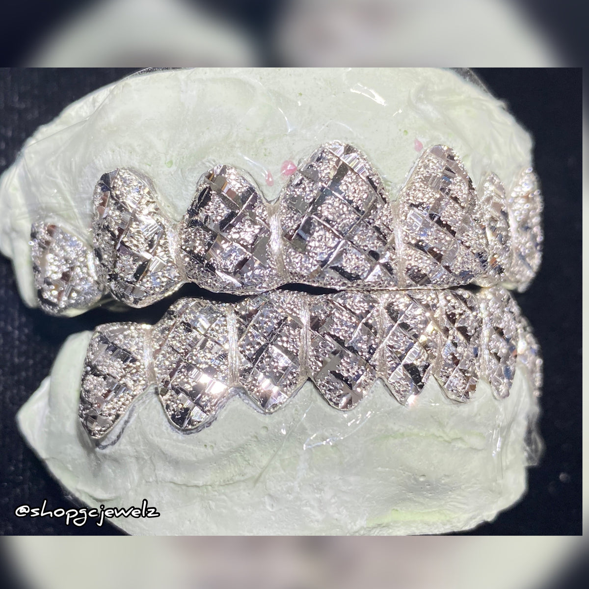 Silver Diamond Cut Diamond Dust Grill – Gulf Coast Jewelz