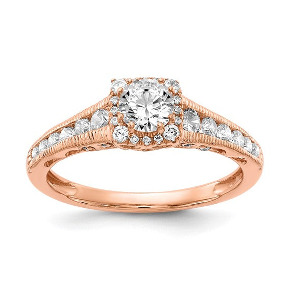 10K Lab Grown Diamond Fancy Halo Engagement Ring