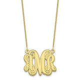 Personalized XS Etched Outline Monogram Necklace