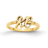 2 Initials Script or Block Font Ring