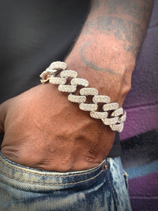 Buss Down Prong Link Bracelet (White Gold)