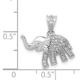 14k White Gold Diamond Elephant Pendant