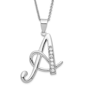Initial White CZ Necklace