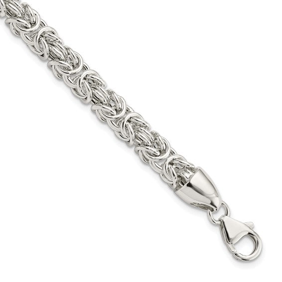 Silver Fancy Flat Byzantine Bracelet