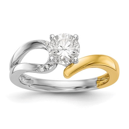 14k Two-tone Diamond Semi-mount By-Pass Engagement Ring