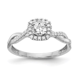 14K Lab Grown Diamond Halo Twist Engagement Ring