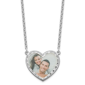 Diamond-cut Heart Picture Necklace