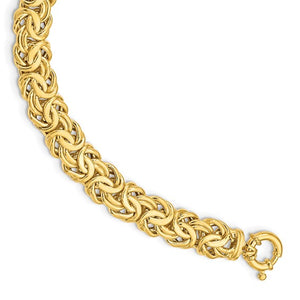 14k Fancy Flat Byzantine Bracelet