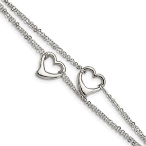 Cutout Hearts Multi-Strand Bracelet