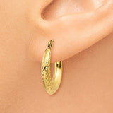 14K Textured Hoop Earrings
