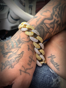 Buss Down Two Tone Cuban Link Bracelet