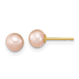 14K Round Pink Pearl Earring and Pendant Set