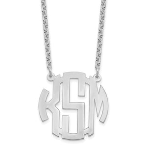 Personalized Small Block Letter Circle Monogram Necklace