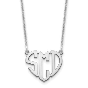 Cut out Heart Monogram Necklace