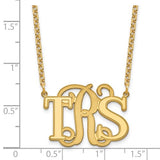 Personalized Etched Vine and Block Monogram Necklace