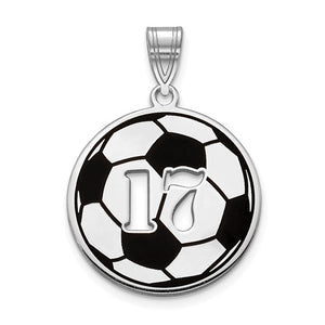 Soccer Ball with Cutout Number Pendant