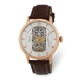 Charles Hubert Rose IP-plated White Skeleton Dial Automatic Watch