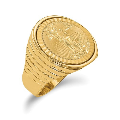 21K Solid Gold Turkish Coin Ring R8388 | Royal Dubai Jewellers