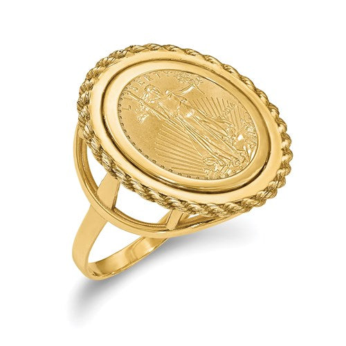 D/C Gold Lady Liberty Coin Ring