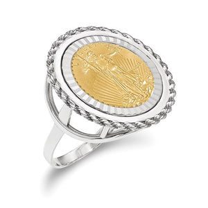 D/C Two-tone Lady Liberty Coin Ring