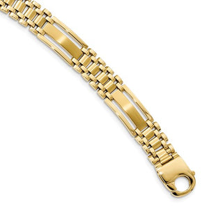 14K Men's Satin Link Bracelet