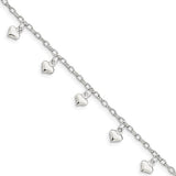 Polished Puffed Heart Anklet