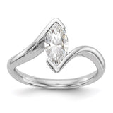 14k White Gold Marquise Solitaire Engagement Ring