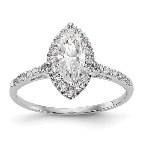 Graceful and Elegant Halo Diamond Engagement Ring