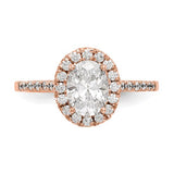Rose Gold Oval Halo Engagement Ring