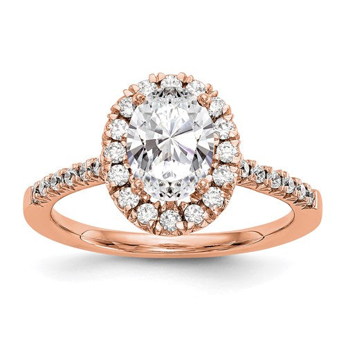 Rose Gold Oval Halo Engagement Ring