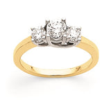 14k Gold VS Diamond three stone ring