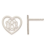 Personalized Heart Monogram Earrings